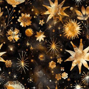 Starry Golden Floral