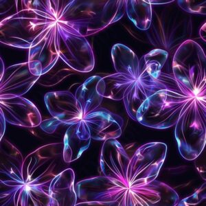 Neon Translucent Flowers 001