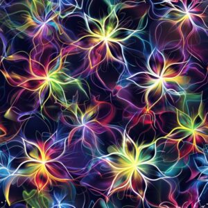 Neon Translucent Flowers 002