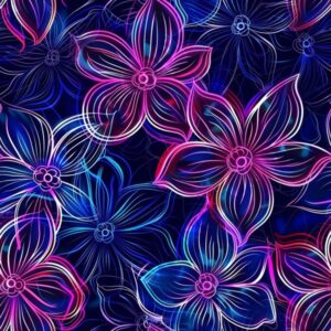 Neon Translucent Flowers 006