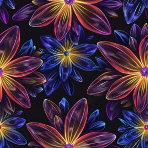 Neon Translucent Flowers 014