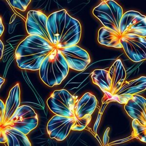 Neon Translucent Flowers 020