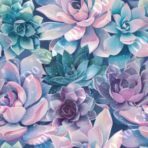Glitter Pastel Succulent 002