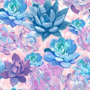Glitter Pastel Succulent 007