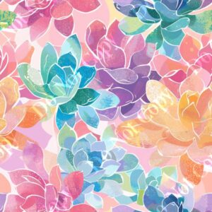 Glitter Pastel Succulent 008