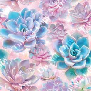 Glitter Pastel Succulent 010