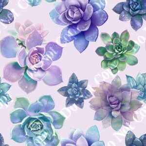 Glitter Pastel Succulent 012