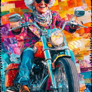 Whimsical Colourful Old Lady 010