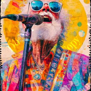 Whimsical Colourful Old Man 003