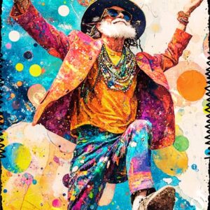 Whimsical Colourful Old Man 007