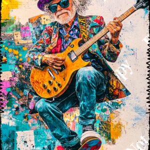 Whimsical Colourful Old Man 008