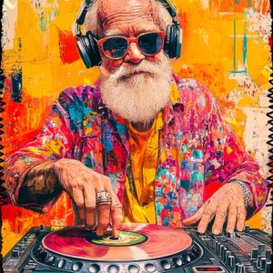 Whimsical Colourful Old Man 009