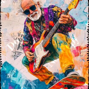 Whimsical Colourful Old Man 011