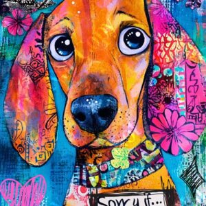 Whimsical Colourful Dogs 002