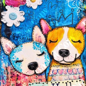Whimsical Colourful Dogs 004
