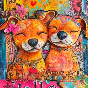 Whimsical Colourful Dogs 006