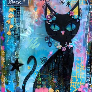 Whimsical Colourful Cats 002
