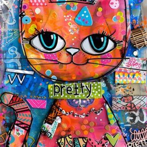 Whimsical Colourful Cats 005