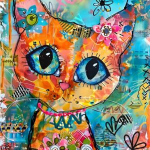 Whimsical Colourful Cats 006
