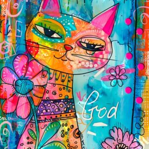 Whimsical Colourful Cats 008