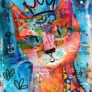 Whimsical Colourful Cats 010